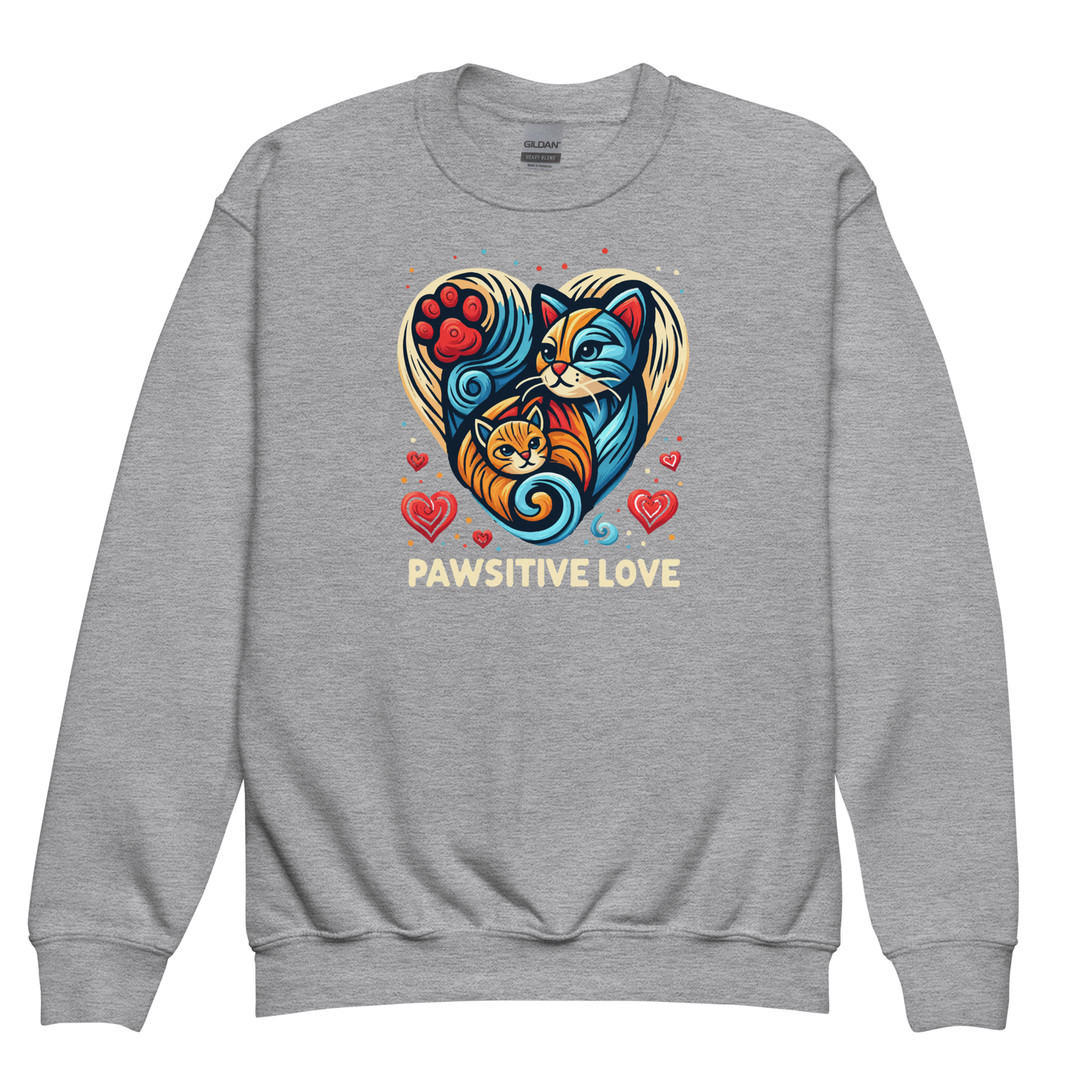 Feline Harmony - Pawsitive Love - Youth Sweatshirt