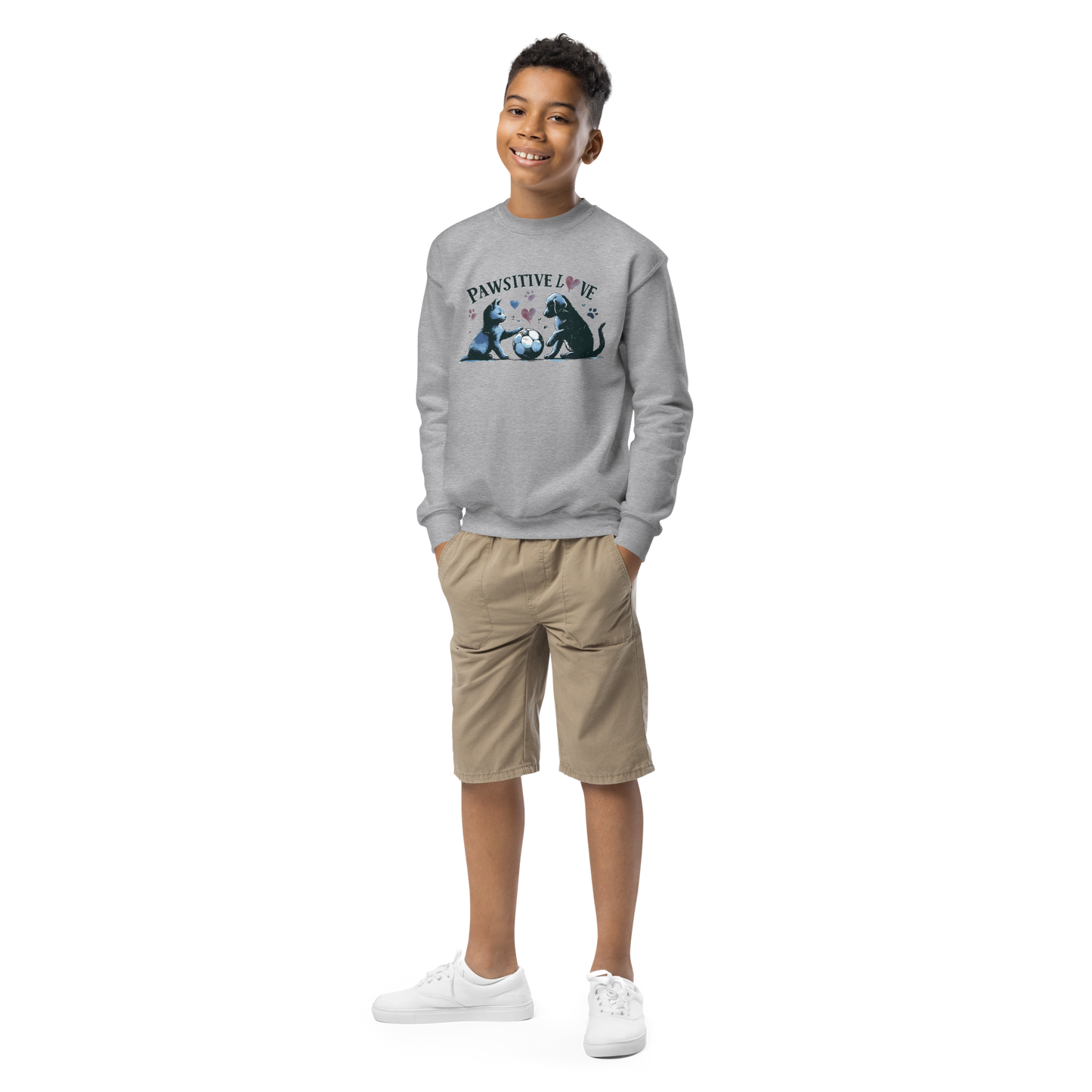 Azure Harmony - Pawsitive Love - Youth Sweatshirt