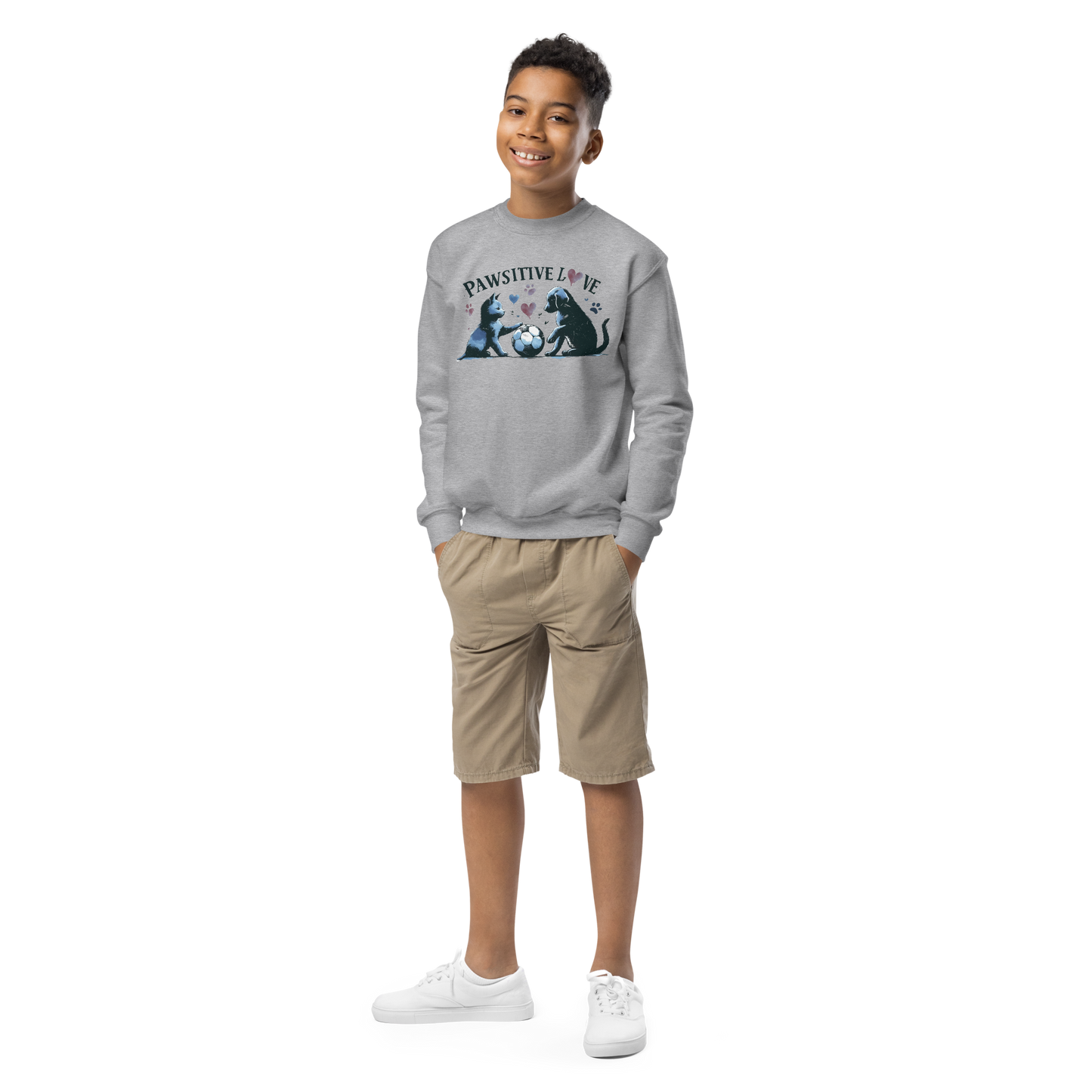 Azure Harmony - Pawsitive Love - Youth Sweatshirt