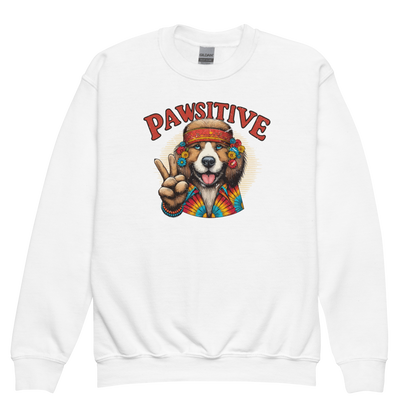 Groovy Canine Vibes - Pawsitive Peace - Youth Sweatshirt