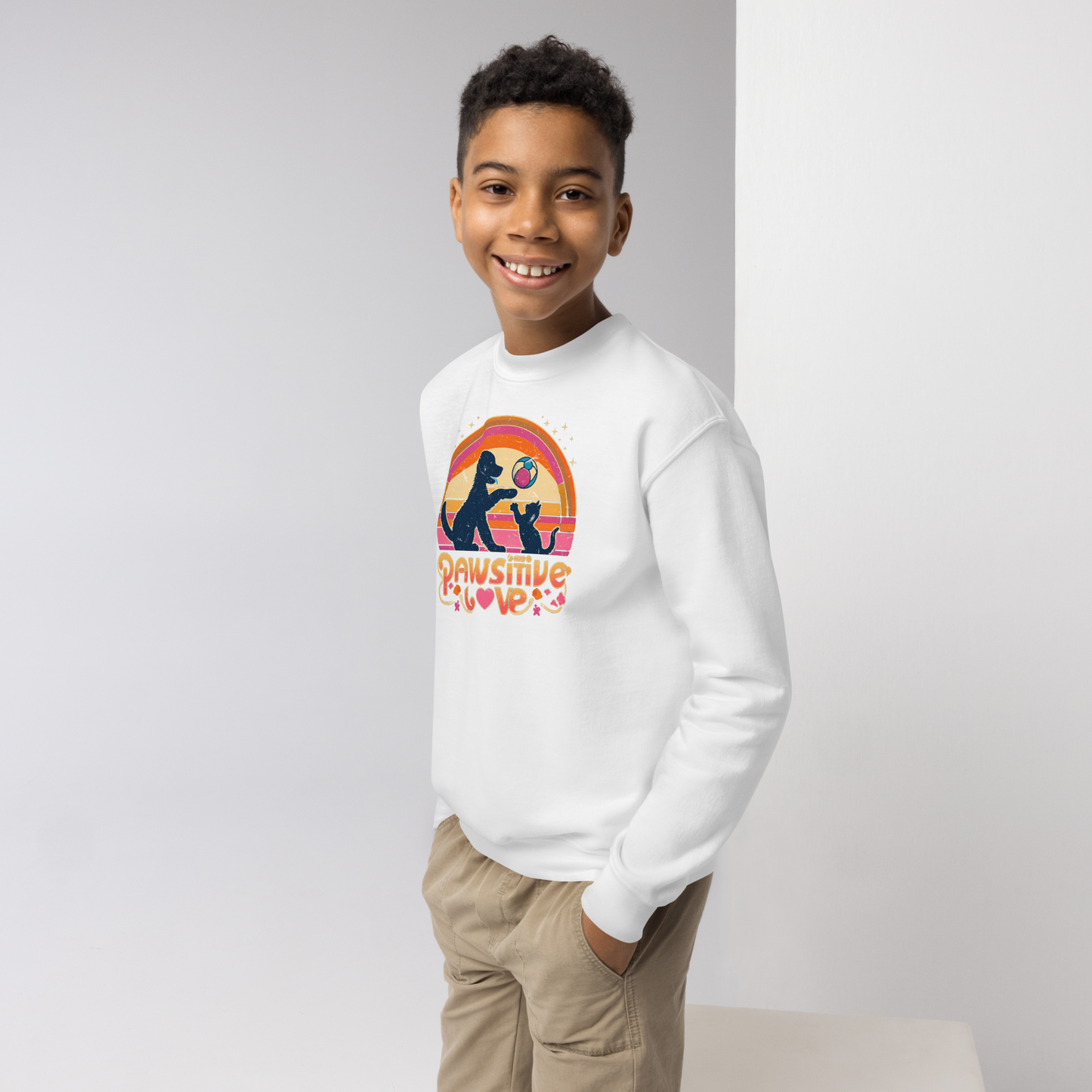 Rainbow Rendezvous - Pawsitive Love - Youth Sweatshirt