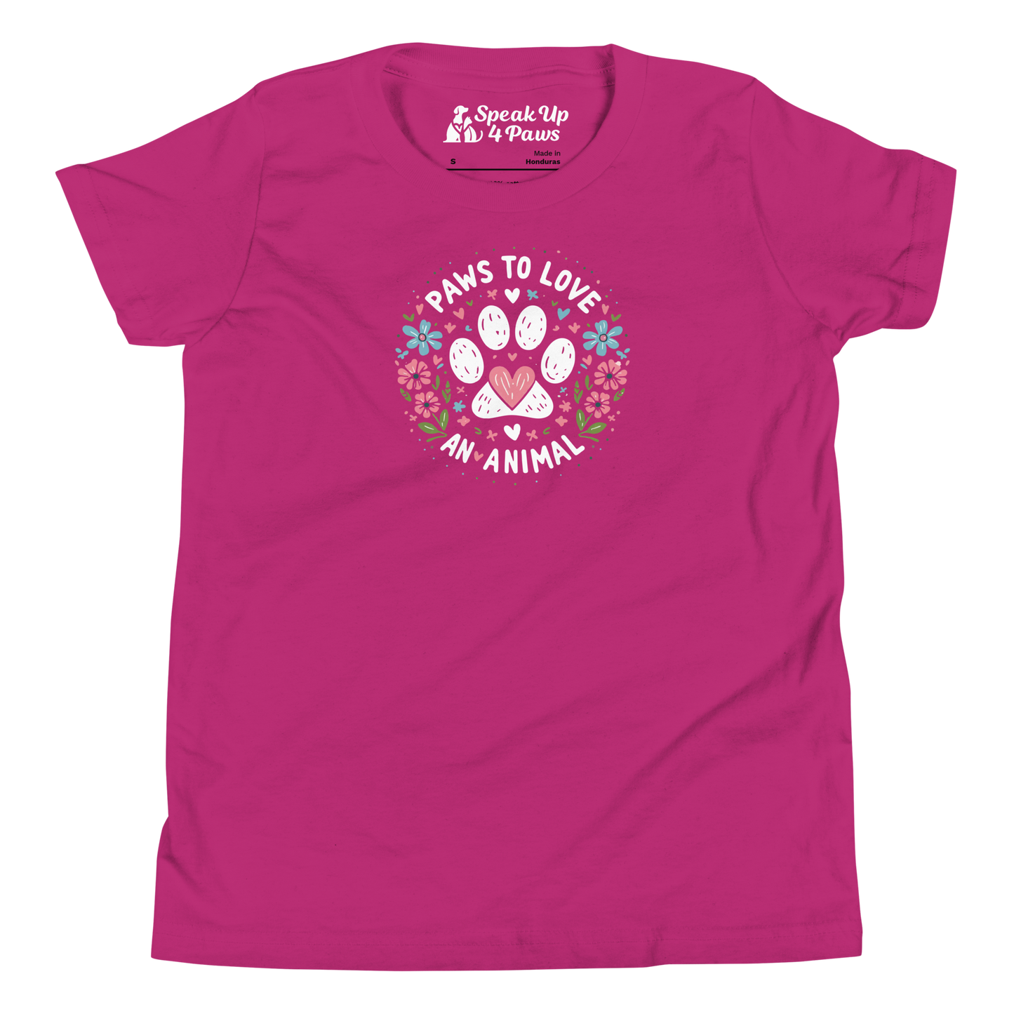 Floral Pawprints - Paws to Love - Youth Tee