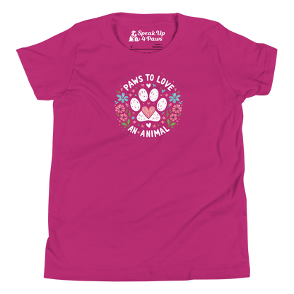 Floral Pawprints - Paws to Love - Youth Tee