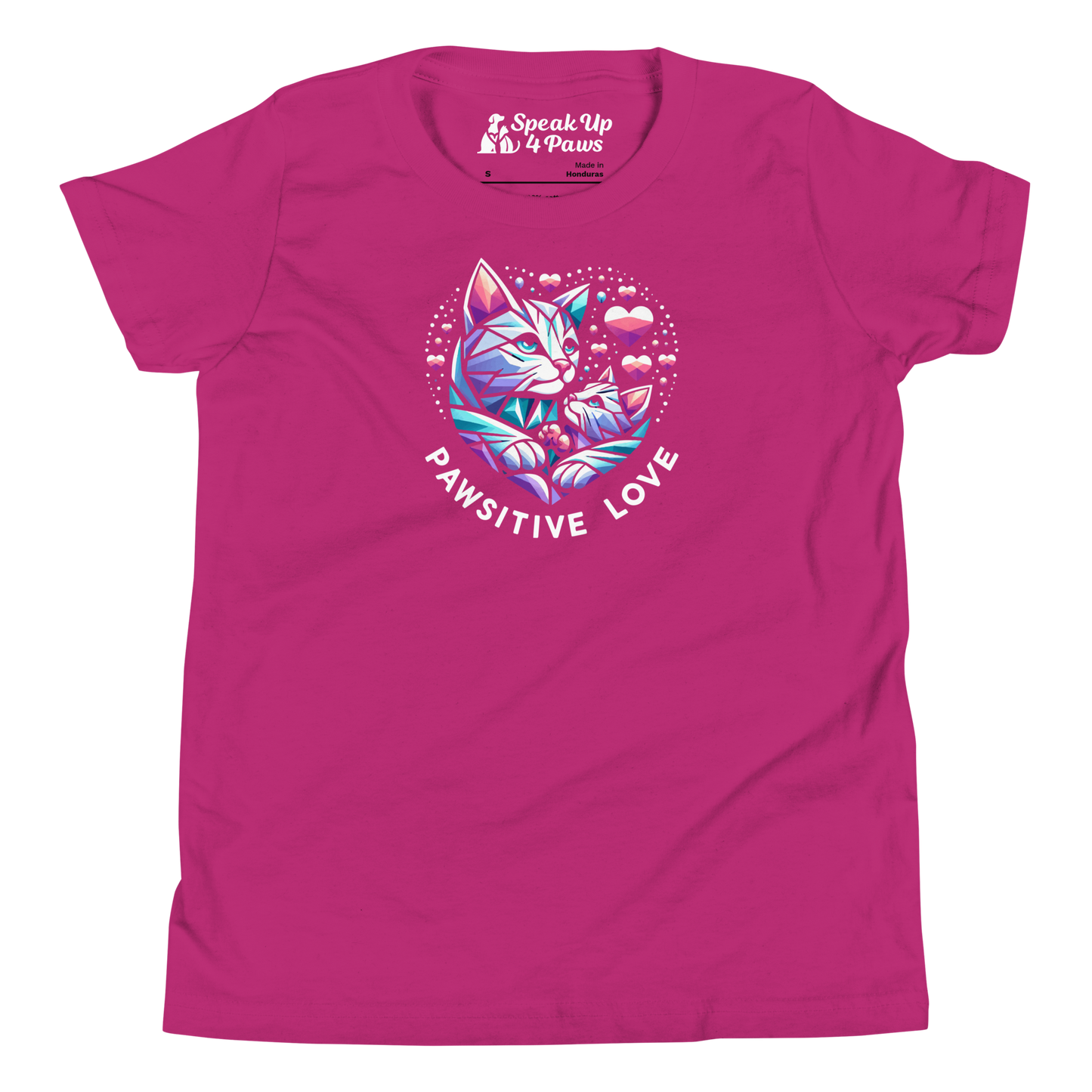 Geometric Whiskerheart - Pawsitive Love - Youth Tee