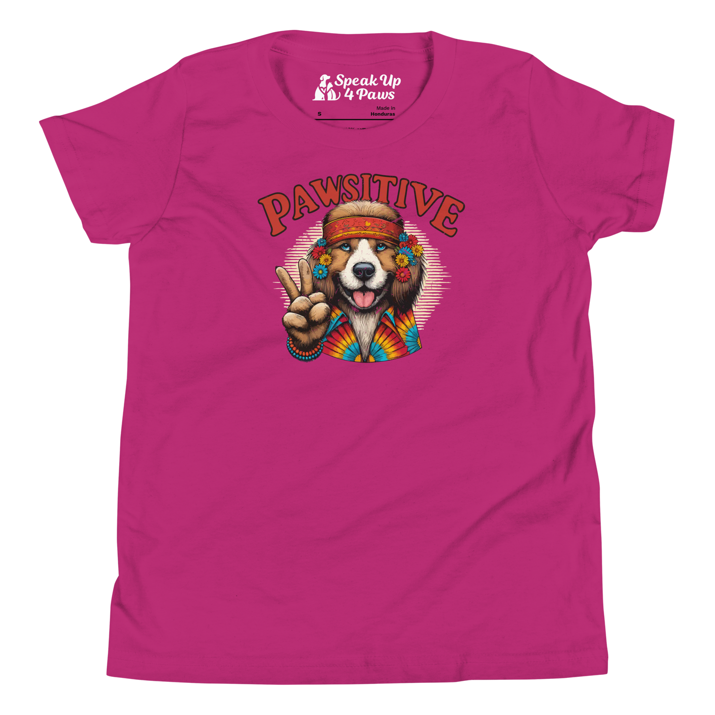 Groovy Canine Vibes - Pawsitive Peace - Youth Tee