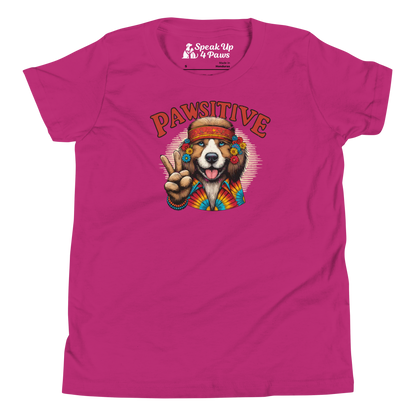 Groovy Canine Vibes - Pawsitive Peace - Youth Tee