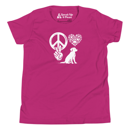 Harmony Unleashed - Peace-Love-Dog - Youth Tee