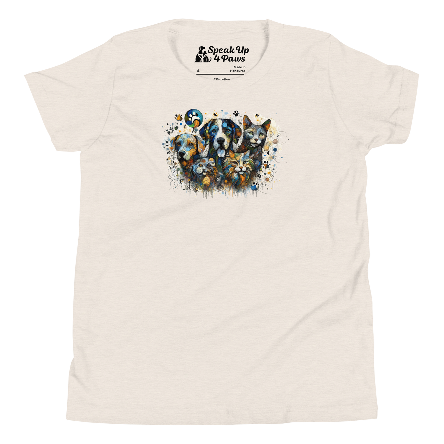 Paws in Colorful Conversation - Pollock - Youth Tee