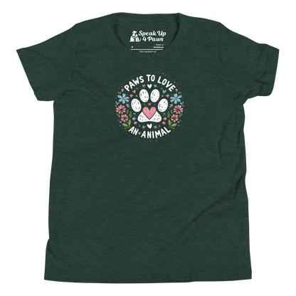 Floral Pawprints - Paws to Love - Youth Tee