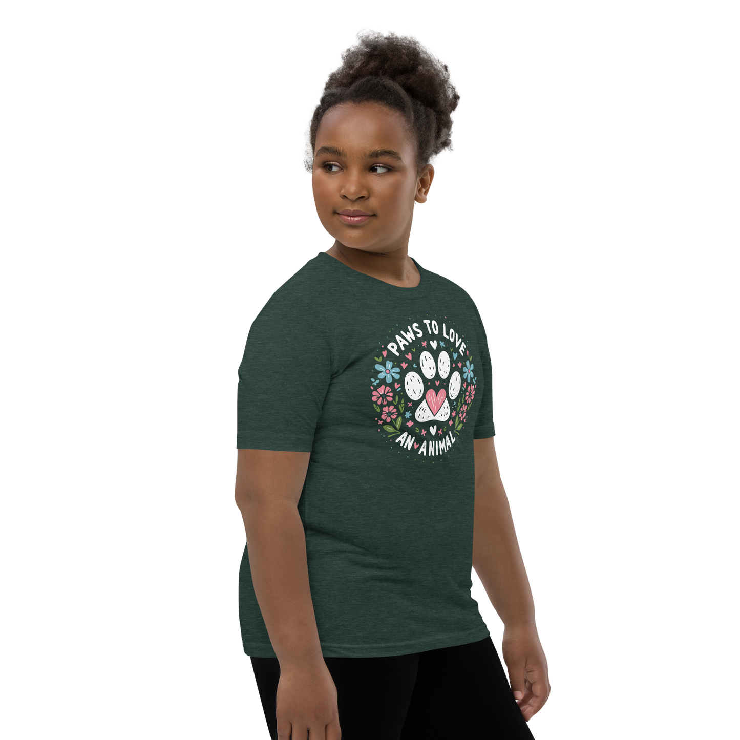 Floral Pawprints - Paws to Love - Youth Signature Tee