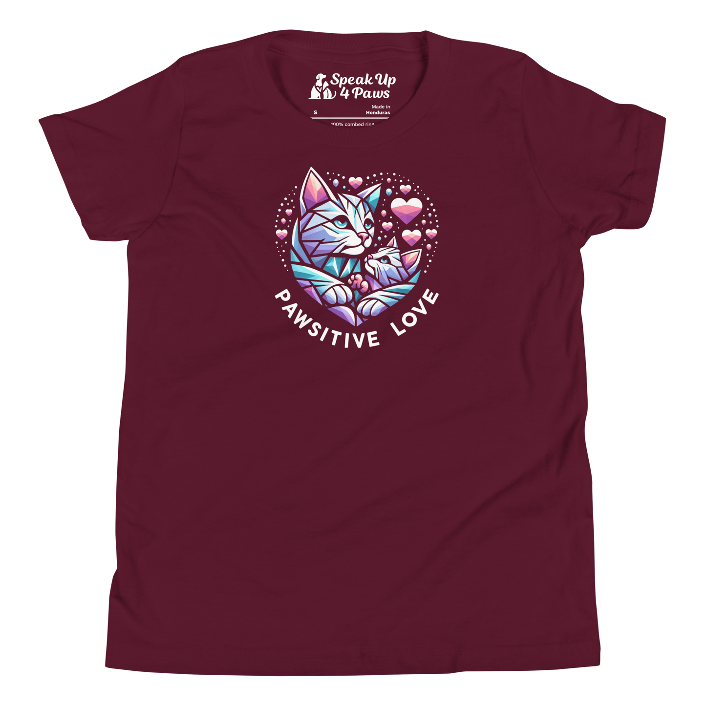 Geometric Whiskerheart - Pawsitive Love - Youth Tee