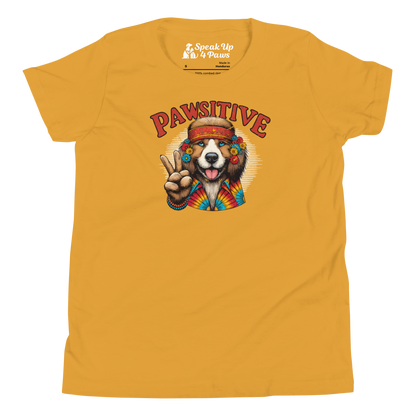 Groovy Canine Vibes - Pawsitive Peace - Youth Tee