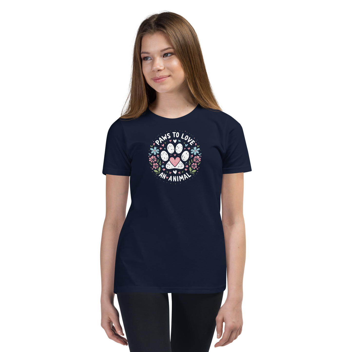 Floral Pawprints - Paws to Love - Youth Tee