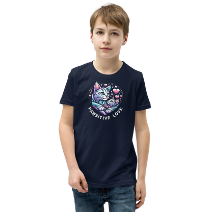 Geometric Whiskerheart - Pawsitive Love - Youth Tee