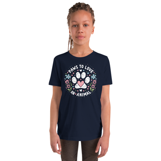 Floral Pawprints - Paws to Love - Youth Signature Tee