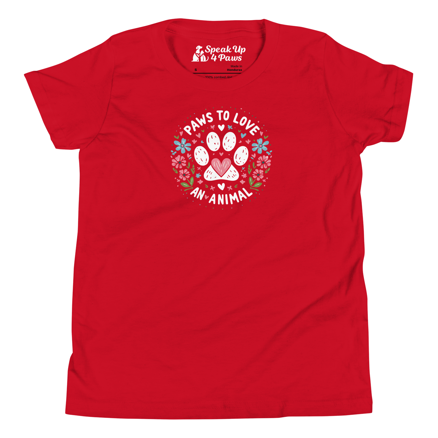 Floral Pawprints - Paws to Love - Youth Tee