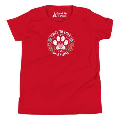 Floral Pawprints - Paws to Love - Youth Tee