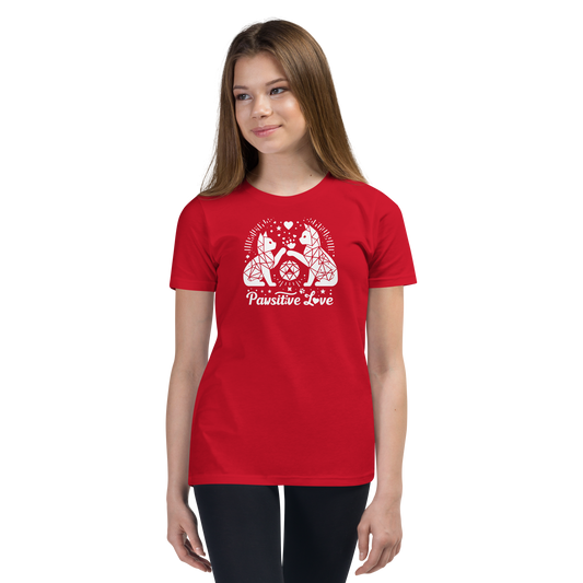 Geometric Whiskerplay - Pawsitive Love - Youth Tee