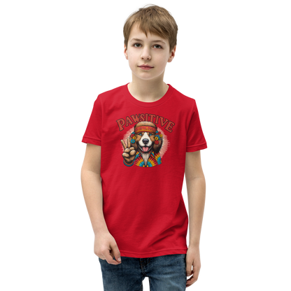 Groovy Canine Vibes - Pawsitive Peace - Youth Tee