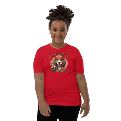 Groovy Canine Vibes - Pawsitive Peace - Youth Tee