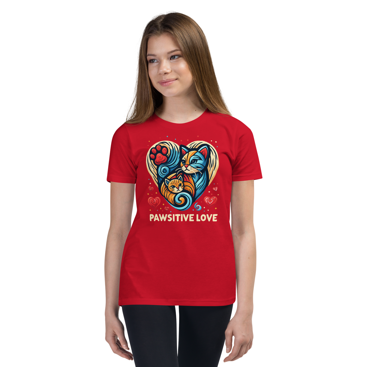 Feline Harmony - Pawsitive Love - Youth Signature Tee