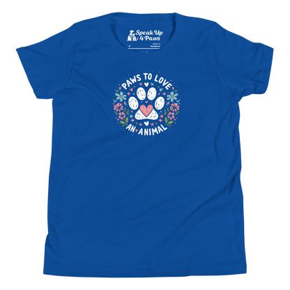 Floral Pawprints - Paws to Love - Youth Tee