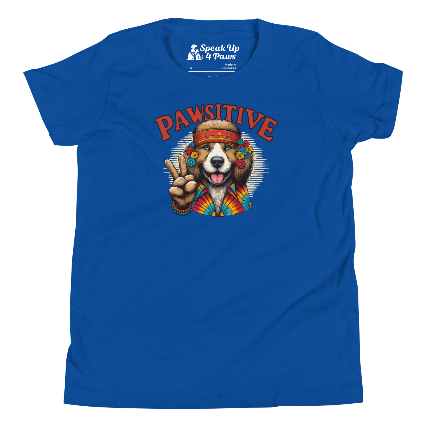 Groovy Canine Vibes - Pawsitive Peace - Youth Tee