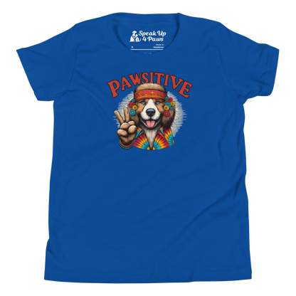 Groovy Canine Vibes - Pawsitive Peace - Youth Tee