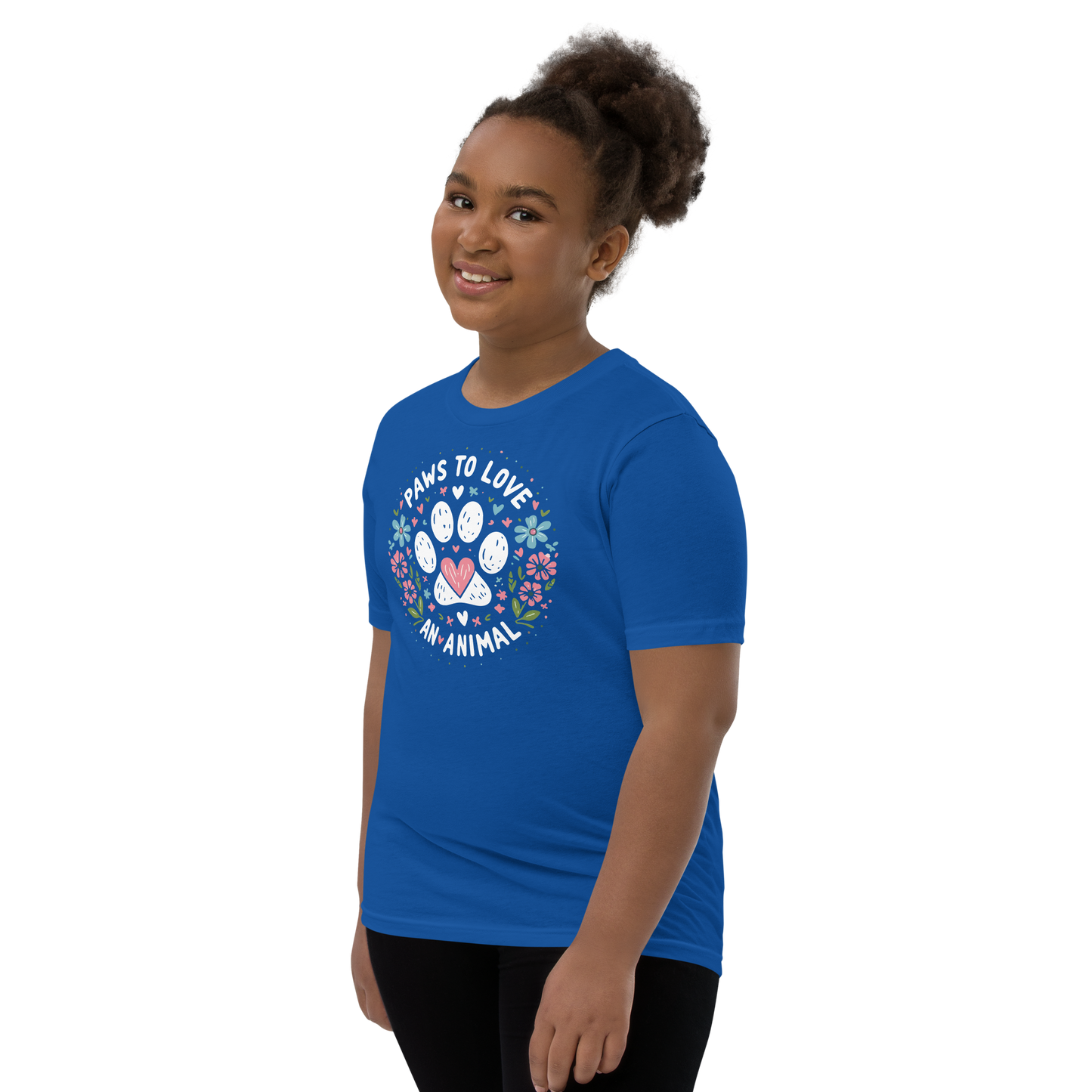 Floral Pawprints - Paws to Love - Youth Signature Tee