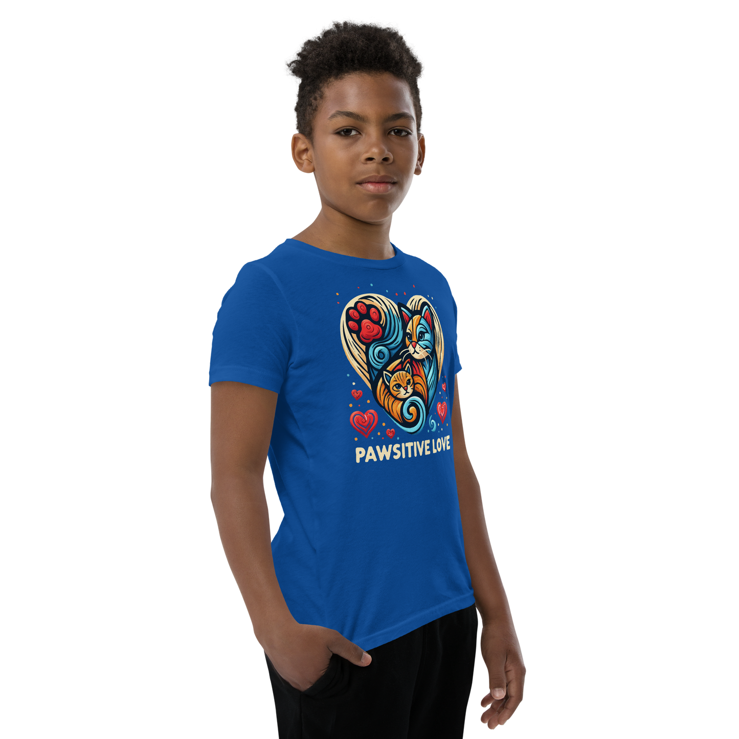 Feline Harmony - Pawsitive Love - Youth Signature Tee