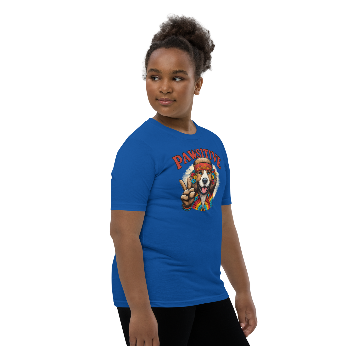 Groovy Canine Vibes - Pawsitive Peace - Youth Signature Tee