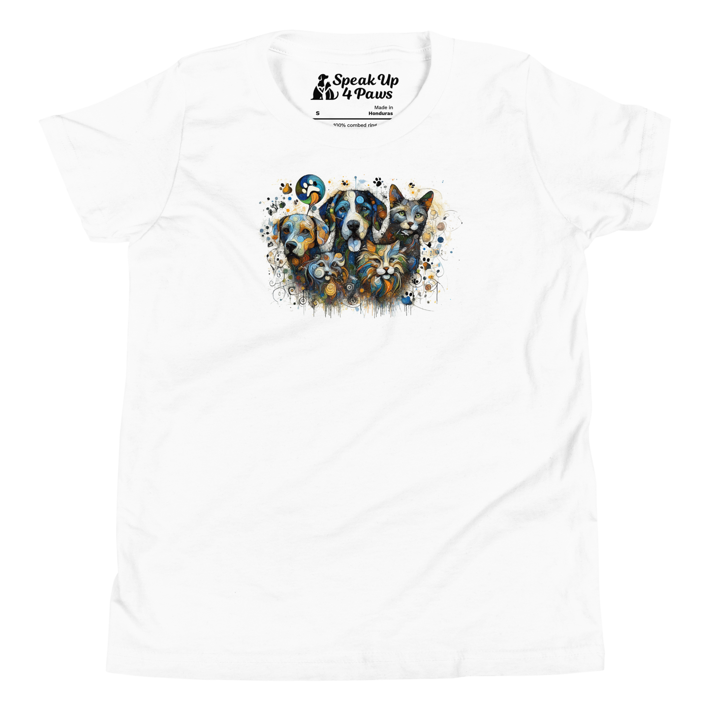 Paws in Colorful Conversation - Pollock - Youth Tee